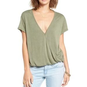 Free People Wrap Top Green size Small